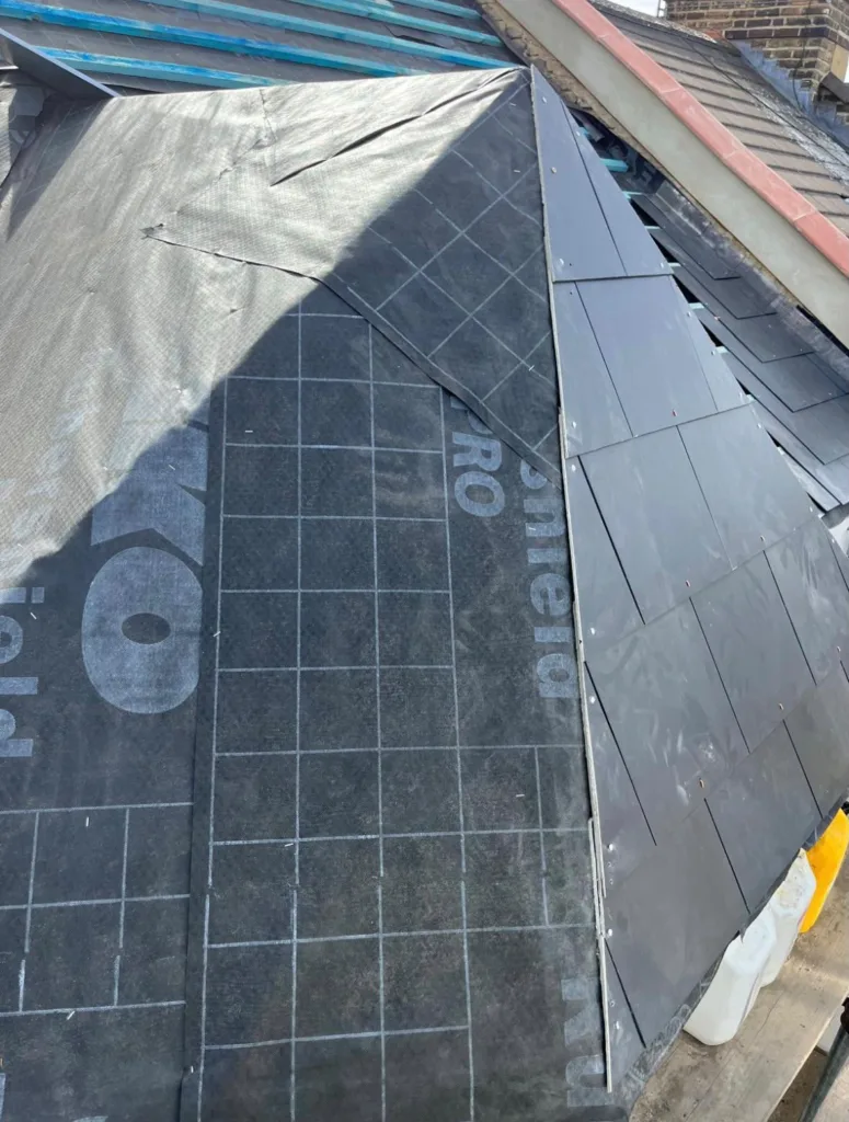 Re-roof in progress